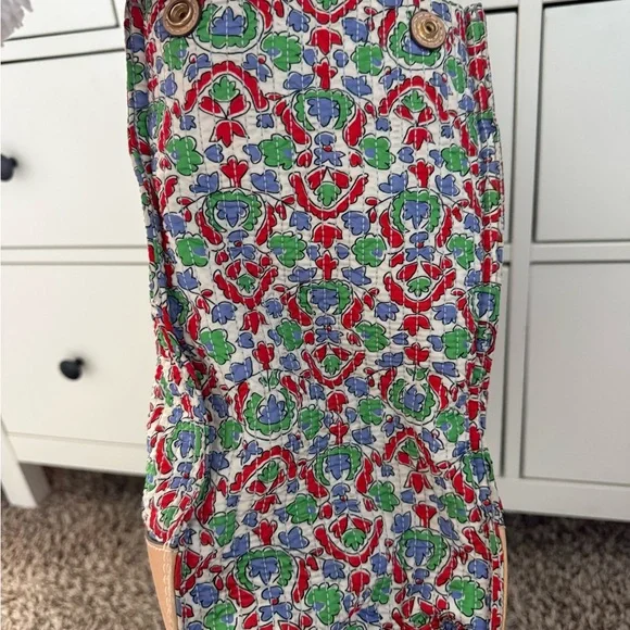 Tory Burch Multicolor Floral Canvas Tote with Tan Leather Logo - Picture 7 of 15